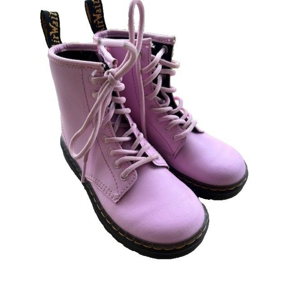 Dr Martens Kids Zavala J Lavender Leather Lace Up Boots Little Kids 12